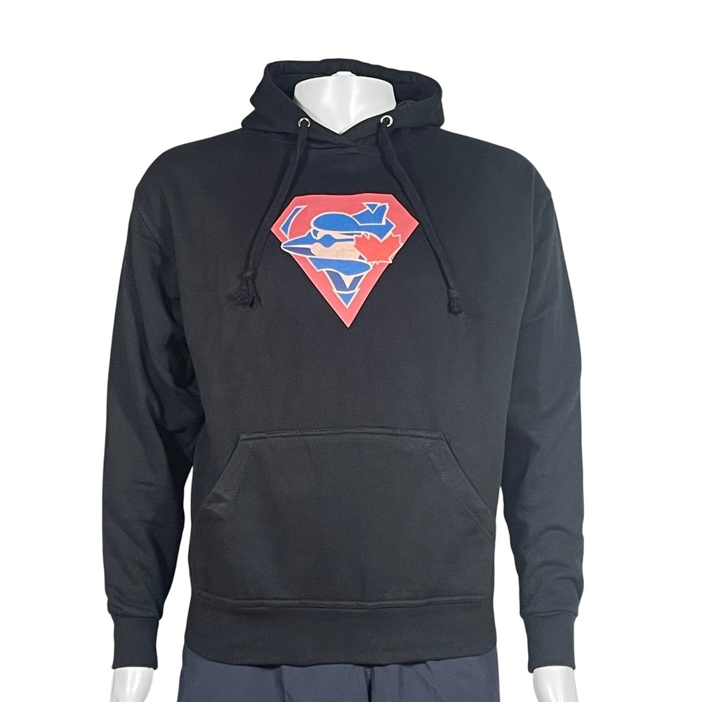 Jon Lauren Apparel Toronto BlueJays Superman Logo Hoodie Black Mens Med Fanwear